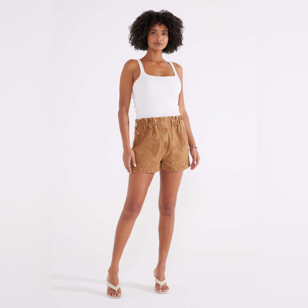ETICA Milena Paperbag Short Metal Bronze Size L